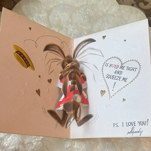 Vintage Hallmark Valentine's Day Card with Funny Bunnies - Picture 2 of 7